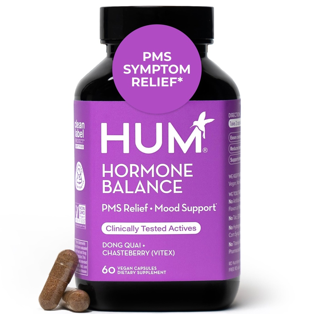 HUM Hormon Balance für Frauen, Ergänzung für Frauen Gesundheit mit Chasteberry & Dong Quai, Unterstützung für PMS-Symptome, Krebs, Reizbarkeit, Hormonal Balance, monatliche Unterstützung, 60 Kapseln