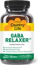 Country Life GABA Relaxer – 90 comprimés Formule de libération rapide pour la relaxation, le stress et le sommeil avec GABA, acides aminés et vitamines B