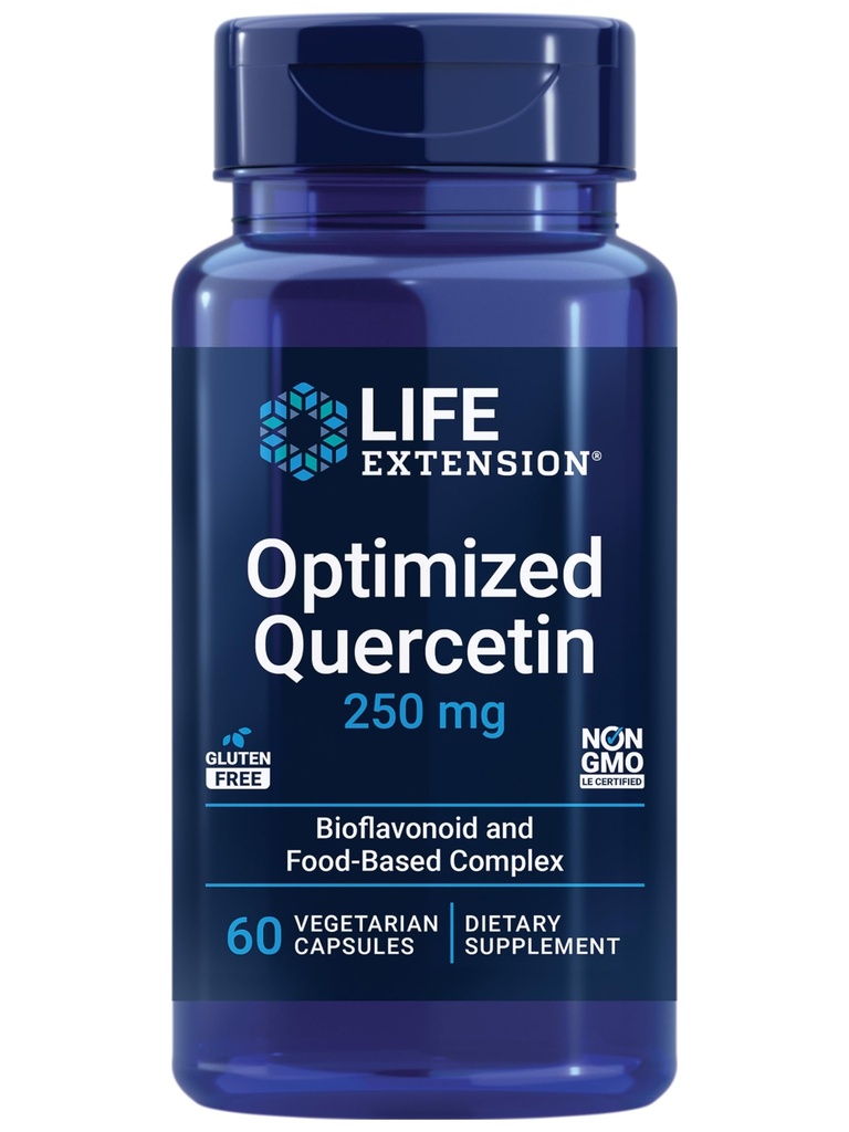 Life Extension Optimized Quercetin 250 mg unterstützt Immungesundheit, Herzgesundheit, Non-GMO, Glutenfrei - 60 Vegetarische Kapseln