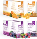 Mélange de boissons multivitamines sans sucre - Poudre de vitamine pour l'eau, Poudre d'électrolytes Pas de sucre, Paquets de boost d'hydratation, Zéro sucre, Supplément de vitamine C & B12 Mélange liquide - Orange & Berry, 60 Compte
