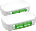 Pill Boxes- Pack of 2 Waterproof Medicine Pill Holder Cases, BPA-Free Daily Tablet Holder Storage Organizer Dispenser for Medications, Supplements, & Vitamins, Ideal for Travel by MEDca