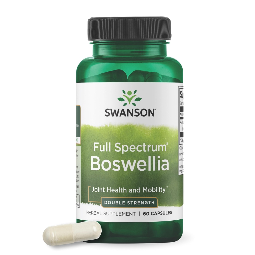Swanson Double Strength Boswellia Serrata Supplément articulaire ayurvédique pour adultes actifs à la recherche de flexibilité et de soutien à la mobilité - 800 mg (60 capsules)