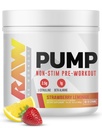 RAW Pump Stim Free Pre Workout (Strawberry Lemonade) - Nicht-Stimulant Pre Workout Supplement Pulver Stickstoffmonoxid Booster - Pre Workout Ergänzungen Trinken für während des Trainings - 40 Portionen