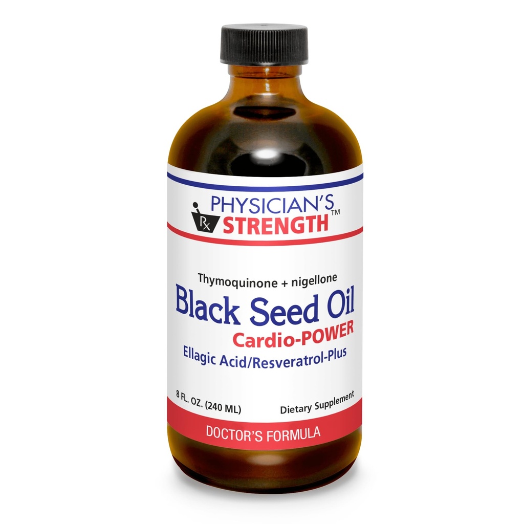 Physician's Strength Black Seed Cardio-Power - 8 fl oz - Ellagic Acid/Resveratrol-Plus - Unterstützt bessere Gesundheit - Non-GMO - 48 Servietten