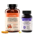 NatureWise Curcumin Turmeric 2250mg mit BioPerine & Vegan Vitamin K2 MK-7 100mcg und MK4 500mcg - 180 Count & 90 Softgels