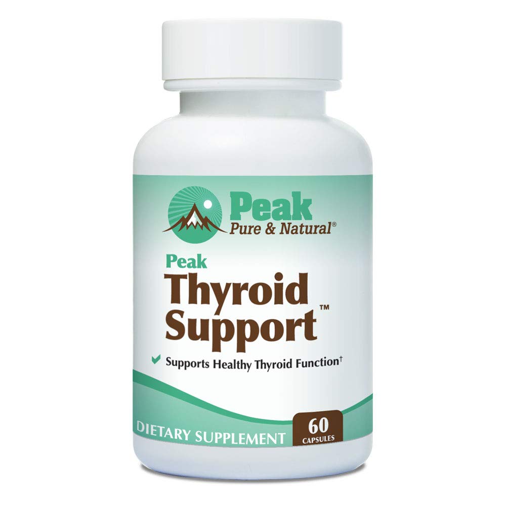 Schilddrüsen-Unterstützung von Peak Pure & Natural | Schilddrüsen-Ergänzung und Metabolismus-Booster zu unterstützen Gewicht Wartung | Jodine-Ergänzung für Underactive Thyroid | 60 Kapseln