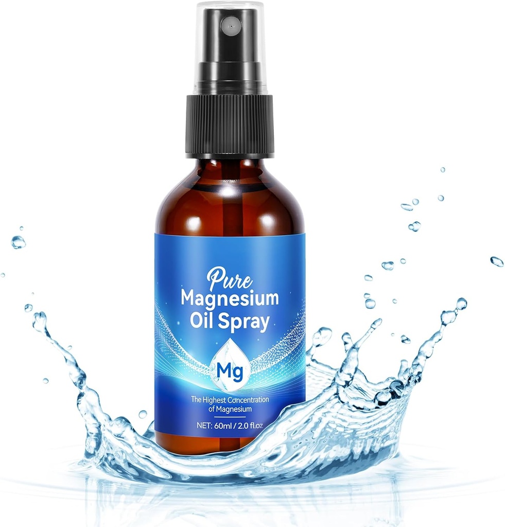 Vaporisateur d'huile de magnésium pur Premium générique pour les pieds 2 Fl.oz, avec lavande, vitamine E, crème de magnésium topique – sûr et facile à absorber, séchage rapide sans résidus, doux à la peau