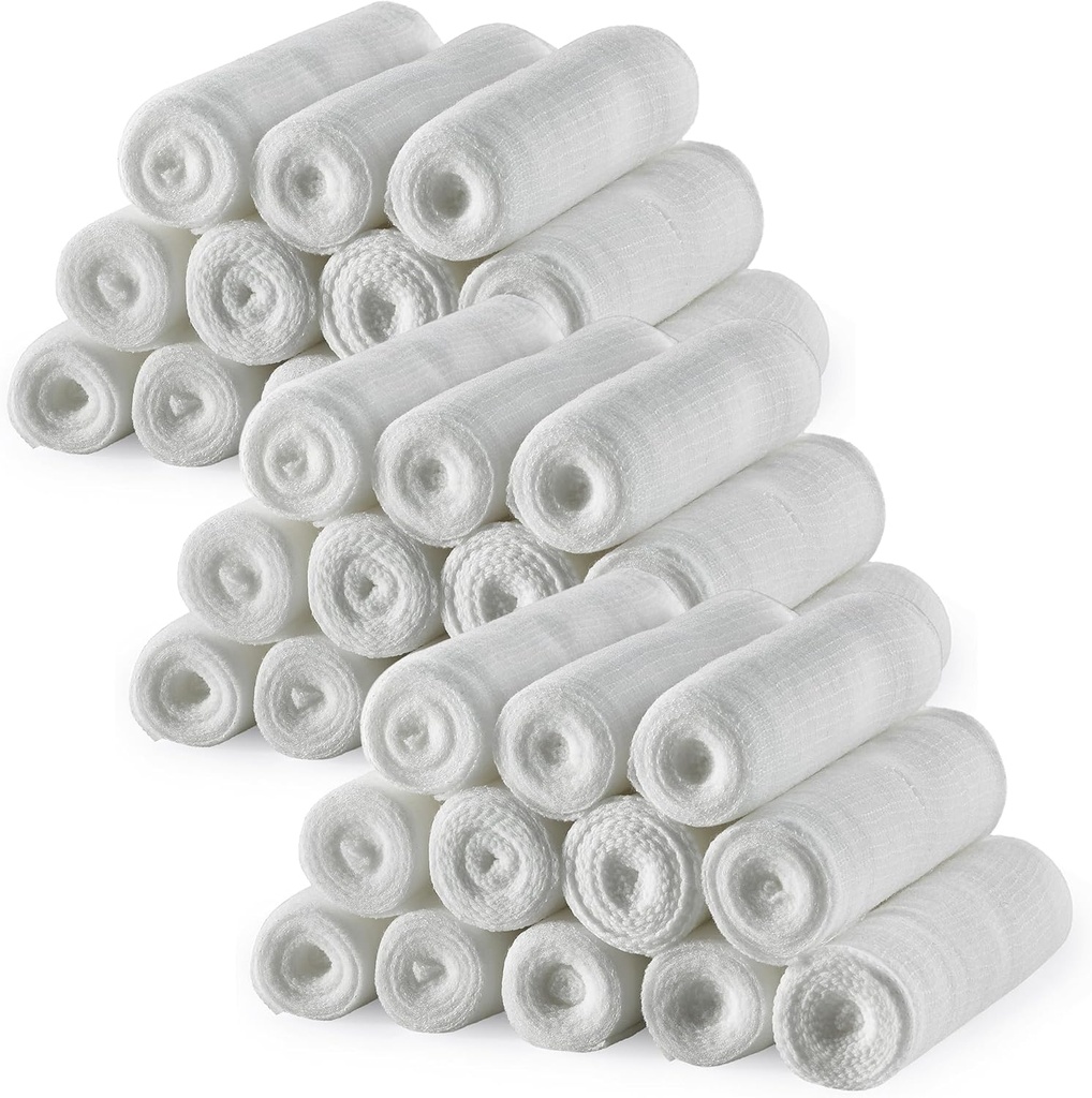 MEDca Gauze Bandage Rolls - 36 Pack, 4 en x 4,1 Yards par rouleau, Étreinte médicale pour habiller tous les types de blessures et trousse de premiers soins (4 pouces, 36 pcs)