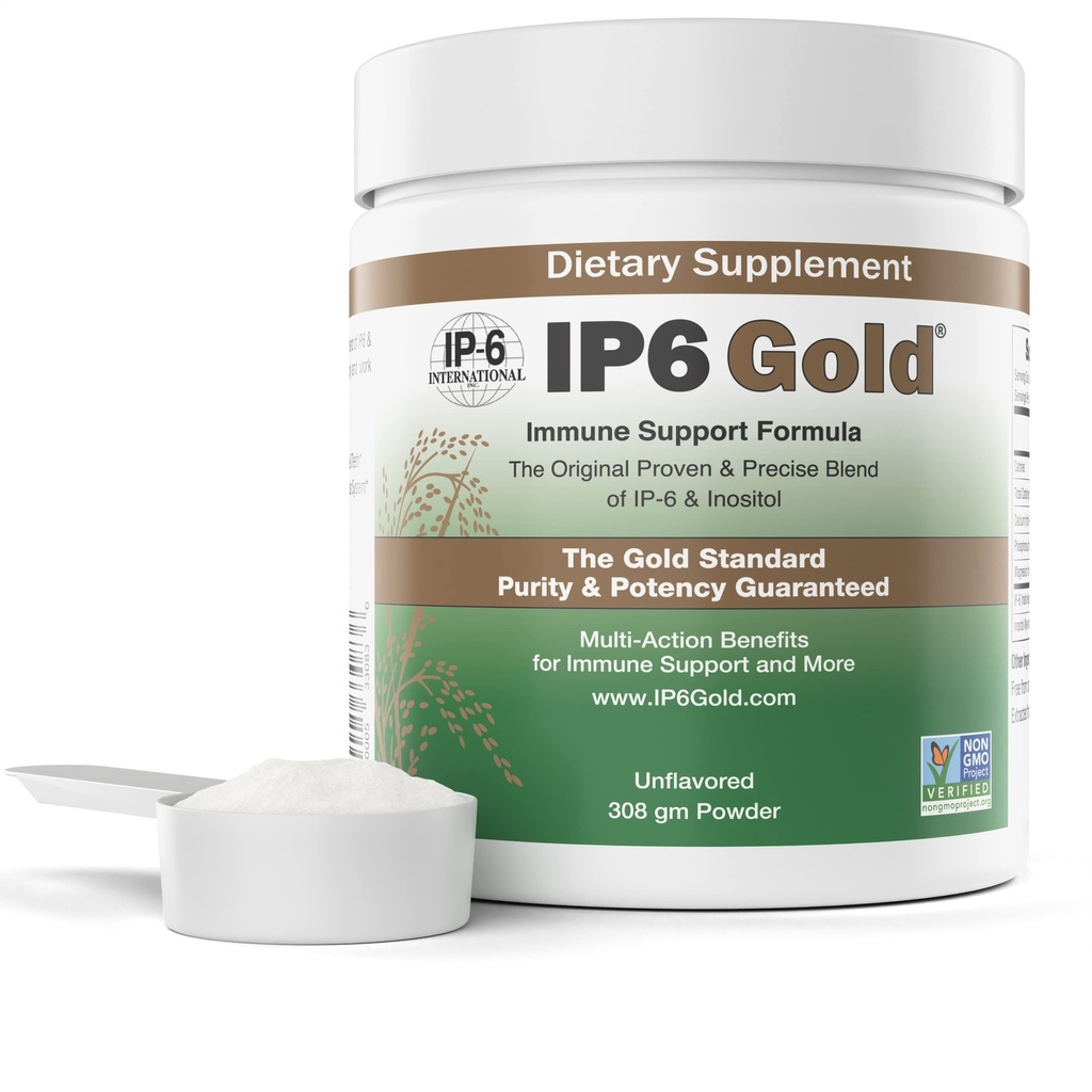 IP6 Gold, IP-6 & Myo-Inositol, Unflavored Powder 308 g - Inositol Hexaphosphat-Ergänzung - Vegan, Non GMO, Glutenfrei