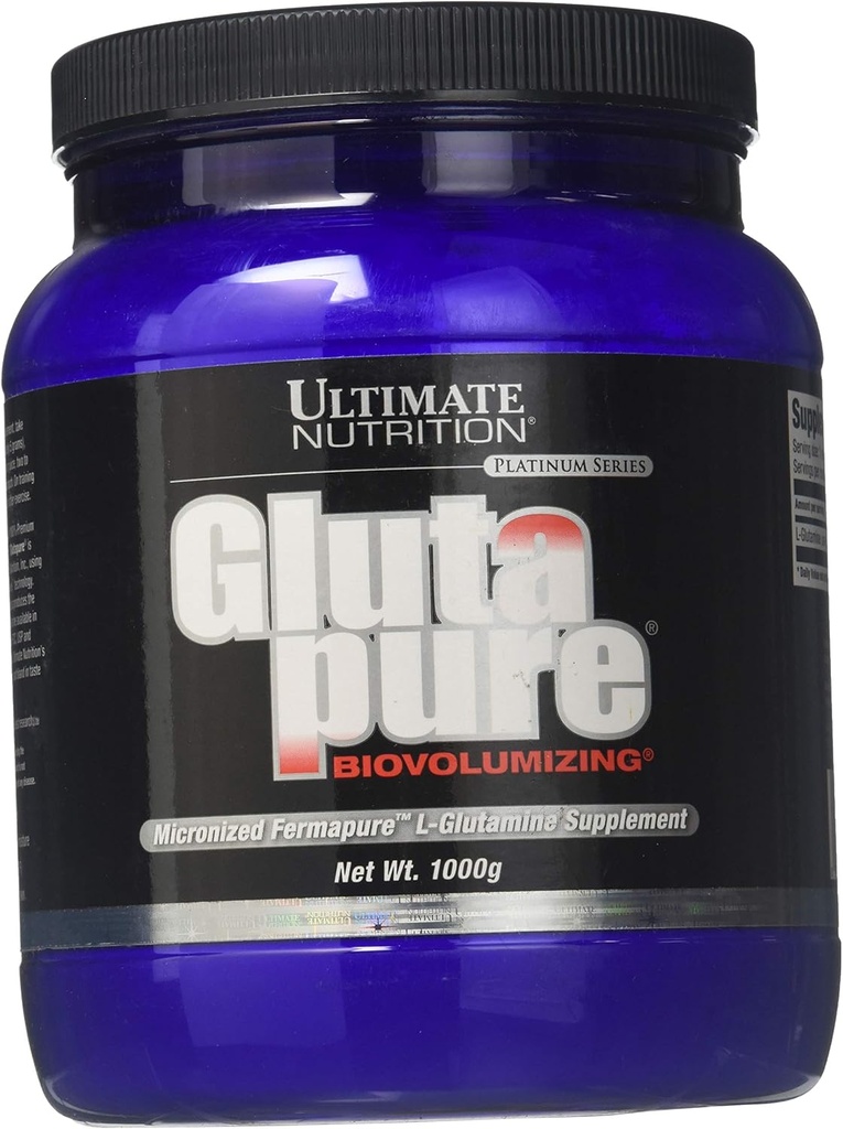 Ultimate Nutrition Gluta Pure Biovolunizing Micronized Fermapure L-Glutamin, Intestinal Health Regulation, Muscle Recovery, Immun Support Supplement 1000G