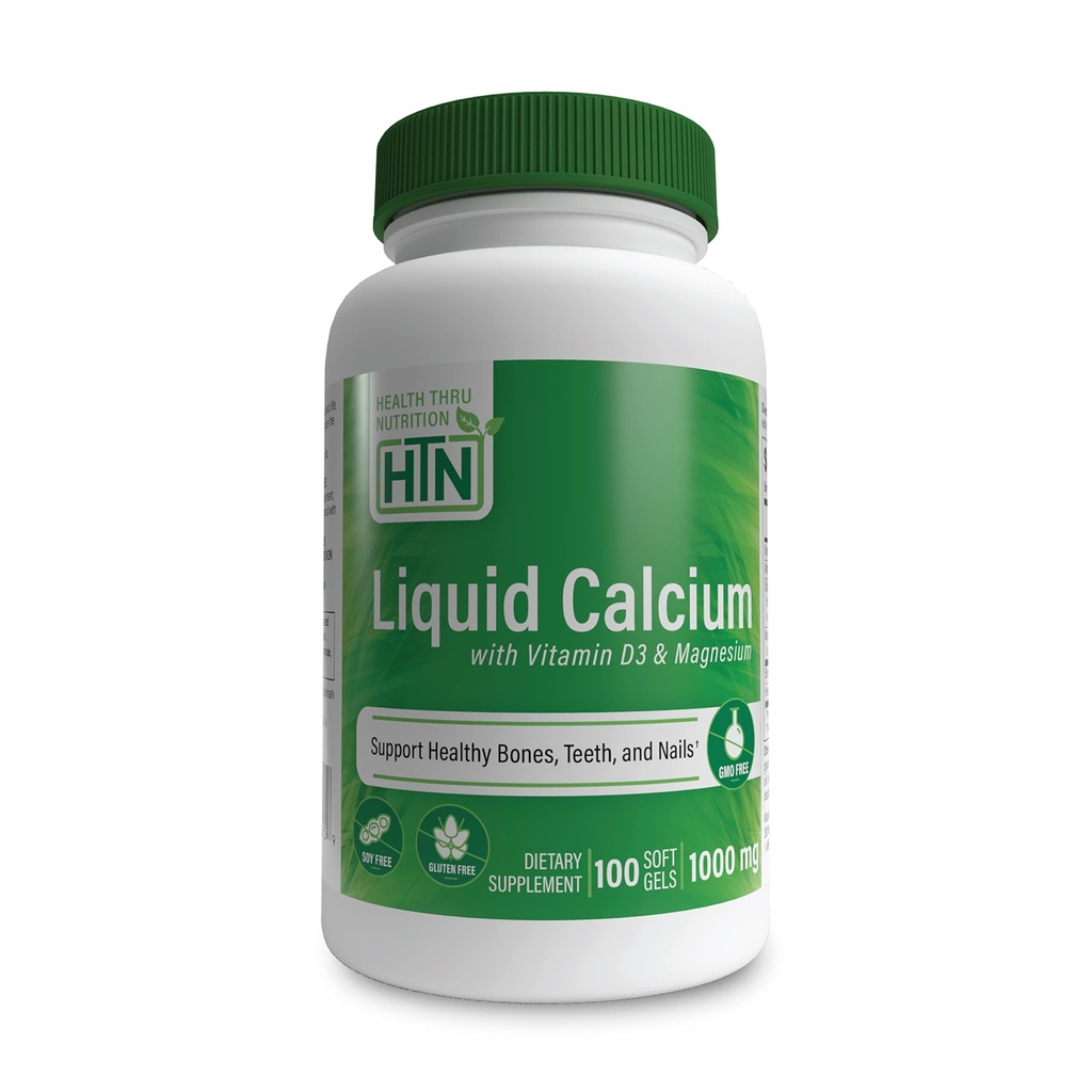 Gesundheit Thru Nutrition Liquid Calcium 1000mg, Magnesium 400mg, Vitamin D3 1.000iu und Boron | Knochenwiederherstellung & Stärke mit 6 Calcium Complex | 3rd Party Getestet | Non-GMO Gluten Free (Pack von 100)