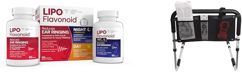 Lipo-Flavonoid Day & Night Combo Kit Tinnitus Relief, Essential Medical Supply Universal Drei Pocket Bett Rail Accessory Pouch