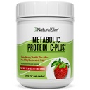 Metabolic Protein C-Plus Whey Protein Powder & Shake Meal Ersatz mit Vitamin C, L-Glutamin & Verdauungsenzyme, Low Carb Protein Drink, Unterstützung Metabolismus, Energie & Gut Gesundheit 1.1lb Erdbeeren