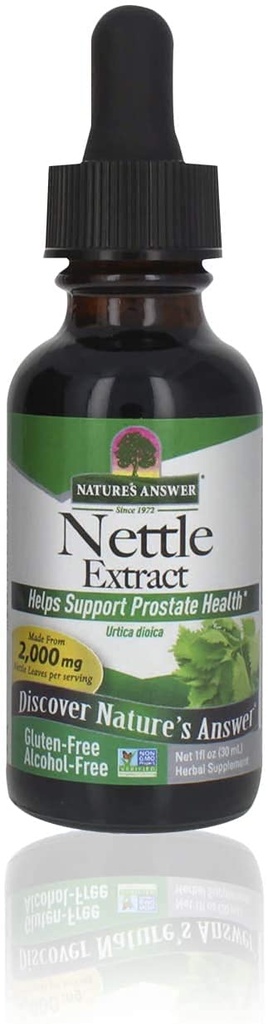 Nature's Answer Nettle Leaf 1oz Extrant de la prostate Suppot de la prostate Concentrated Dark Green Nettle Leaf Herbal Supplement (en anglais seulement) Non-OGM, Kosher, sans gluten et sans alcool