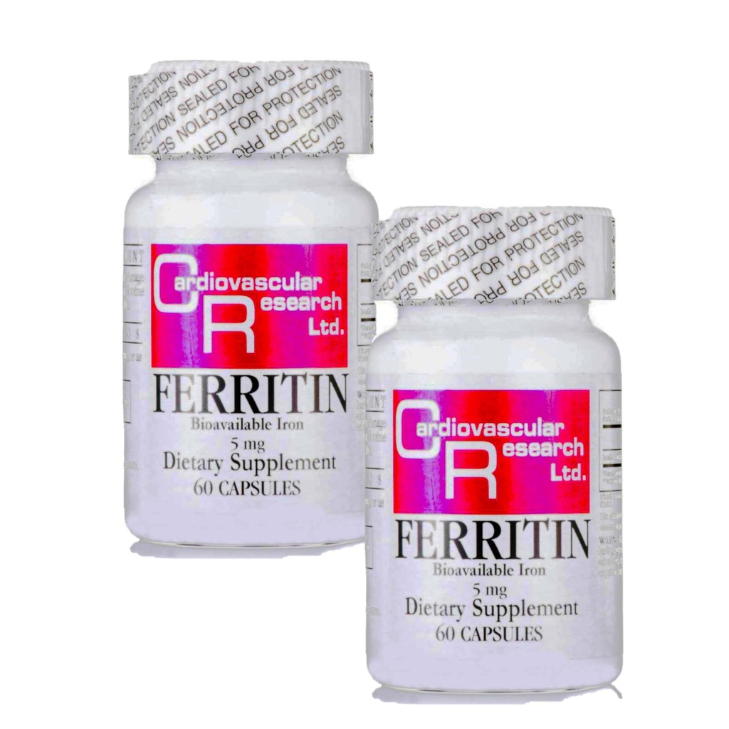Herz-Kreislauf-Forschung Ferritin (bioverfügbar Eisen), 60 Zähler (Pack mit 2)