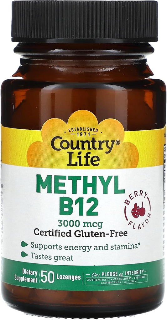 Pays Vie - Supérieur B-12, Berry Flavored, 3000 mcg - 50 Lozenges Sublingual