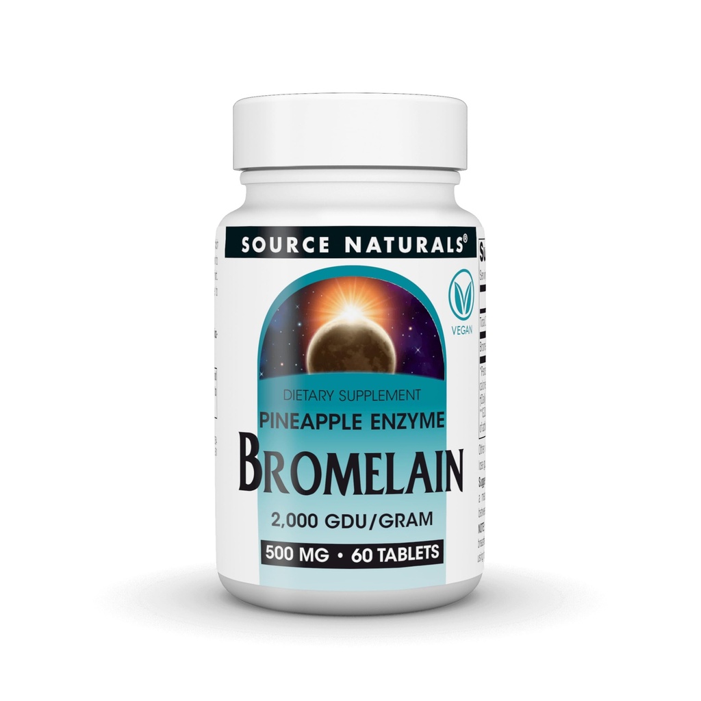 Quelle Naturals Bromelain, 2.000 GDU/GRAM, Ananasenzym, 500 MG - 60 Tabletten