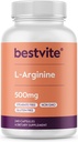 BESTVITE L-Arginin 500mg (240 Kapseln) - Kein Magnesium-Stearate - Kein Silikon-Dioxid - keine Füllstoffe - Nicht GMO - Glutenfrei