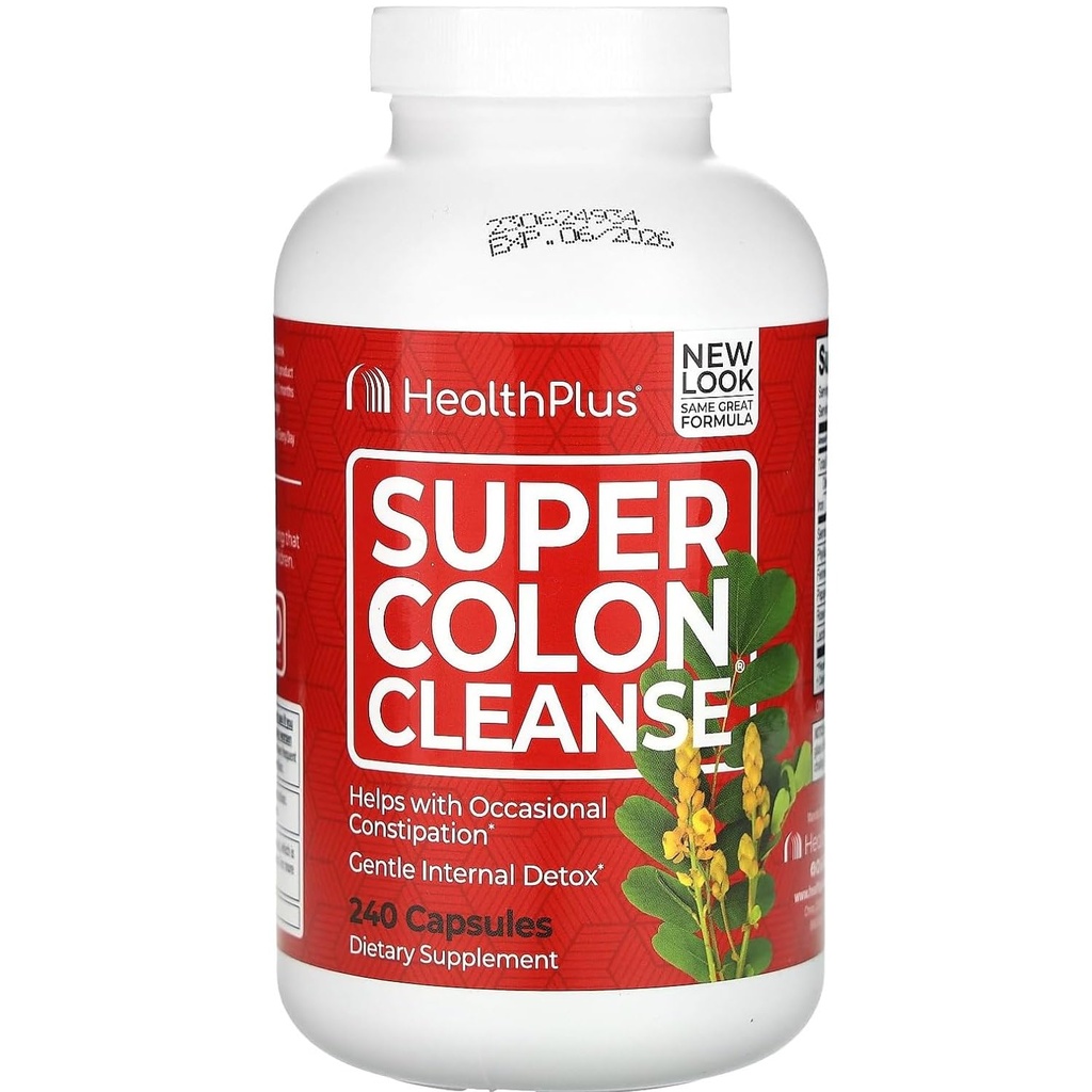 Health Plus Super Colon Cleanse: Nettoyage de 10 jours -Détoxication 18 Nettoyages, 720 Capsules, l'emballage peut varier