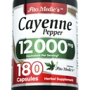 FITO MEDIC's Lab | Cayenne Pfeffer Kapseln Bio | Cayenne Pfeffer Extrakt | 600 mg 20:1 pro 3-Kapseln Servieren | 180 Kapseln