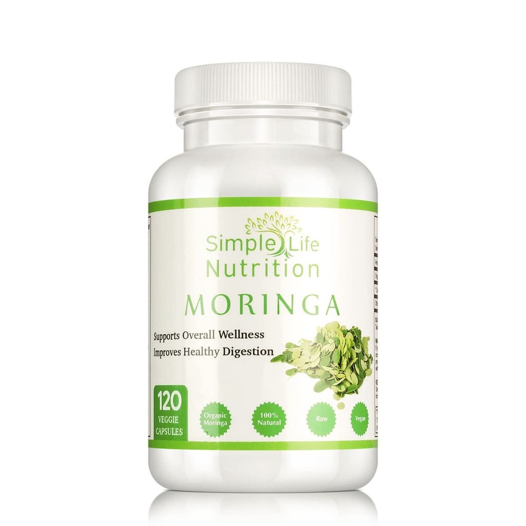 Organic Moringa Powder Capsules - Vegan Non GMO Oleifera Leaf Extract