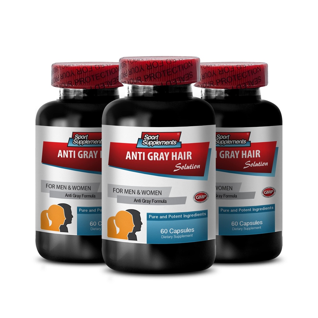 Folic Acid Bulk Supplements - Anti-Grau-Haar - Catalase-Ergänzung, Grau-Haar-Weg, Grau-Haar-Ergänzung zu Reverse, Grau-Haar-Ergänzung, 3 Flaschen 180 Caps