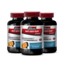 Suppléments Folic Acid Bulk - Cheveux Anti Gris - Supplément Catalase, Cheveux Gris Away, Supplément Cheveux Gris à Inverser, Suppléments Cheveux Gris, Supplément Cheveux Gris Inverser, 3 Bouteilles 180 Caps