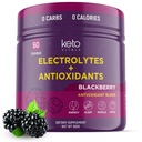 Keto Vitals Antioxidante Elektrolyte Pulver - Mischung Keto Elektrolyte mit Kalium, Magnesium, Natrium, & Calcium - Kein Zucker Elektrolyt-Getränk-Mischung & Hydration-Pulver, 60 Portionen, BlackBerry