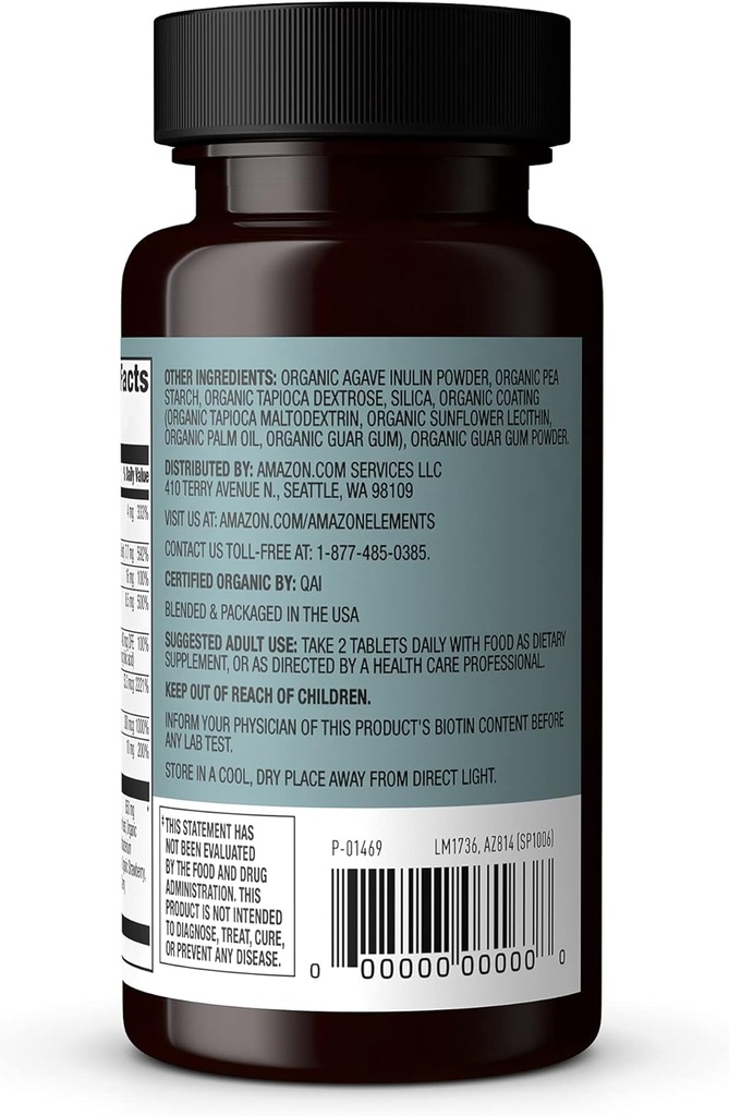 Elements Bio Ganzes Essen B Complex, 60 Tabletten (Pack von 2)
