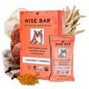 WISE BAR Adaptogen Mushroom Nutrition Bars mit Reishi, Lions Mane & Ashwagandha, Organic Vegan & Gluten Kostenlose Snacks für natürlichen Fokus, Energie &amp; Immunität Unterstützung, Cinnamon Turmeric Flavor, 12 Count