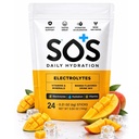 SOS Hydratation Mélange de poudre d'électrolyte de 24 portions Vitamines essentielles à faible teneur en sucre