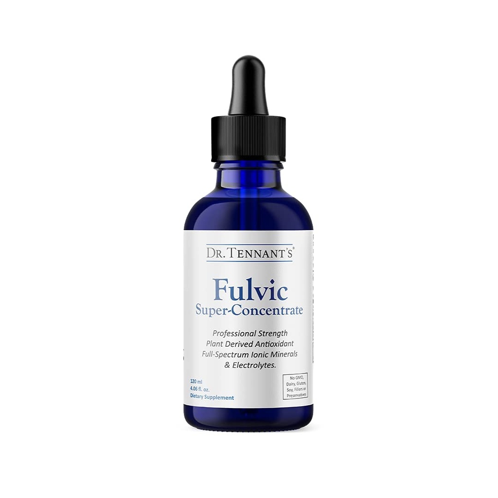 Dr. Tennant's Fulvic Super-Concentrate Liquid | Enhances Cellular Energy & Detoxification | Bietet essentielle Trace Minerals | 120-Day Supply