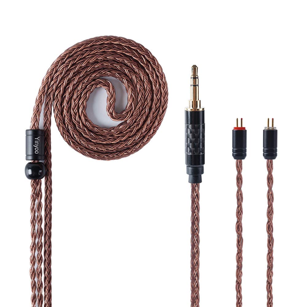 YINYOO Kopfhörer Ersatzkabel 16 Kerne Einzelkristall Kupfer Kabel Kopfhörer Kabel für kz zst zs10-pro zsn-pro-x edx-pro zs10-pro-x dqs cca CRA c10 c12(2pins, 3.5mm Jack)