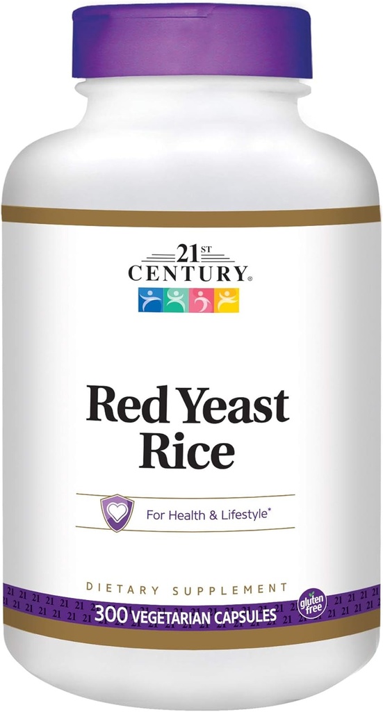 21st Century Rote Hefe Reis Extrakt Veg Kapseln, 300 Count