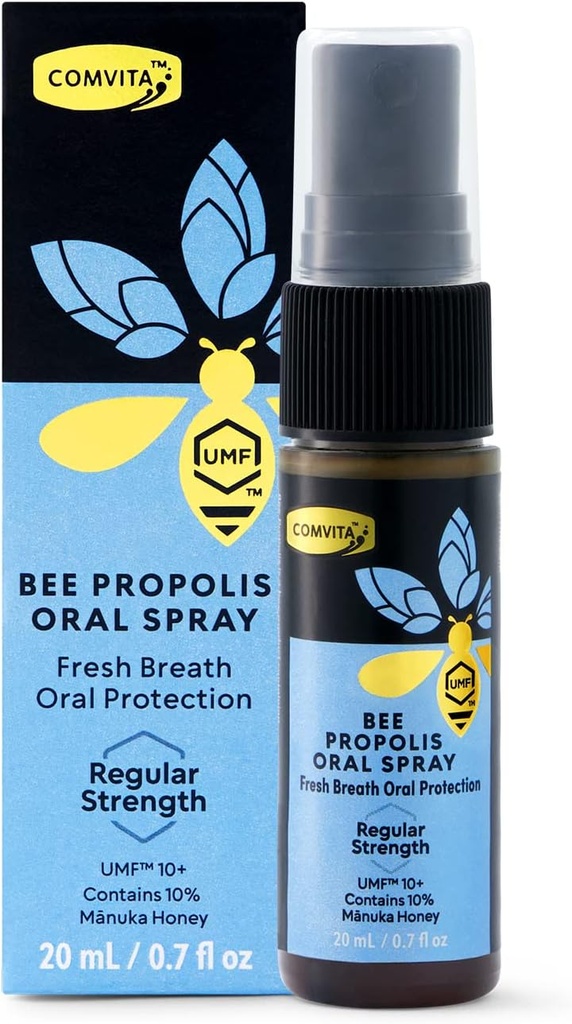 Comvita Bee Propolis Throat Spray - Natürliche Immununterstützung, wohltuende Mint Flavor mit Neuseeland UMF 10+ Manuka Honig, Antioxidans, Nahrungsergänzung - 0.7 fl oz