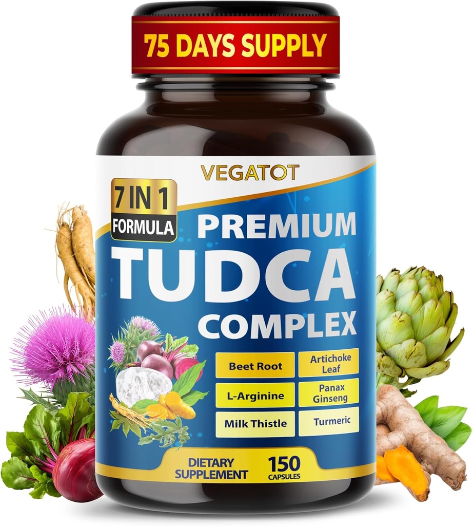 VEGATOT TUDCA Support Formula – Tauroursodeoxycholic Acid Complex mit Rübenwurzel, Turmeric & Milk Thistle – Cellular Support & Daily Wellness – 90 Kapseln – Made in USA