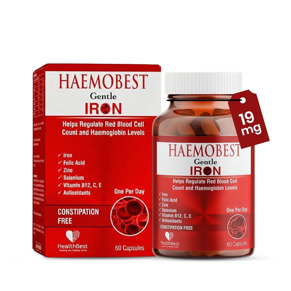SantéMeilleure haute puissance Capsules de fer douces 100mg , libération lente Fer pour l'absorption plus rapide, non constipante , vitamine C , B12 , Folate Zinc & Sélénium pour l'anémie , l'hémoglobine et l'immuno-support