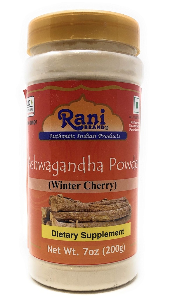 Rani Ashwagandha Powder (Withania Somnifera) 7oz (200g) PET Jar ~ All Natural | No Color | Gluten Friendly | Vegan | Non-GMO | Kein Salz oder Füllstoffe | Indischer Ursprung