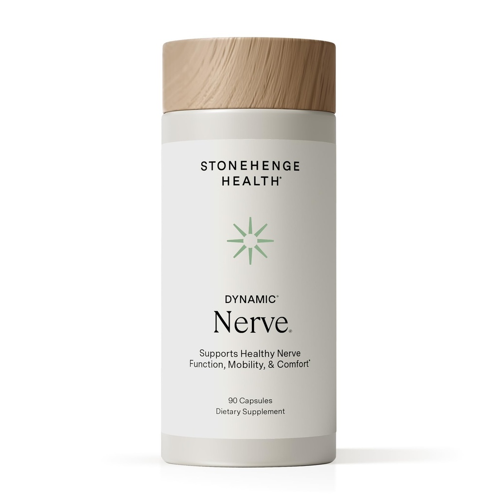 Stonehenge Health Dynamic Nerve Supplement - soutient la fonction nerve dans les doigts, les orteils, les mains et les pieds avec acide alpha lipoïque ALA, Benfotiamine, pois, complexe Robust B, Boswellia