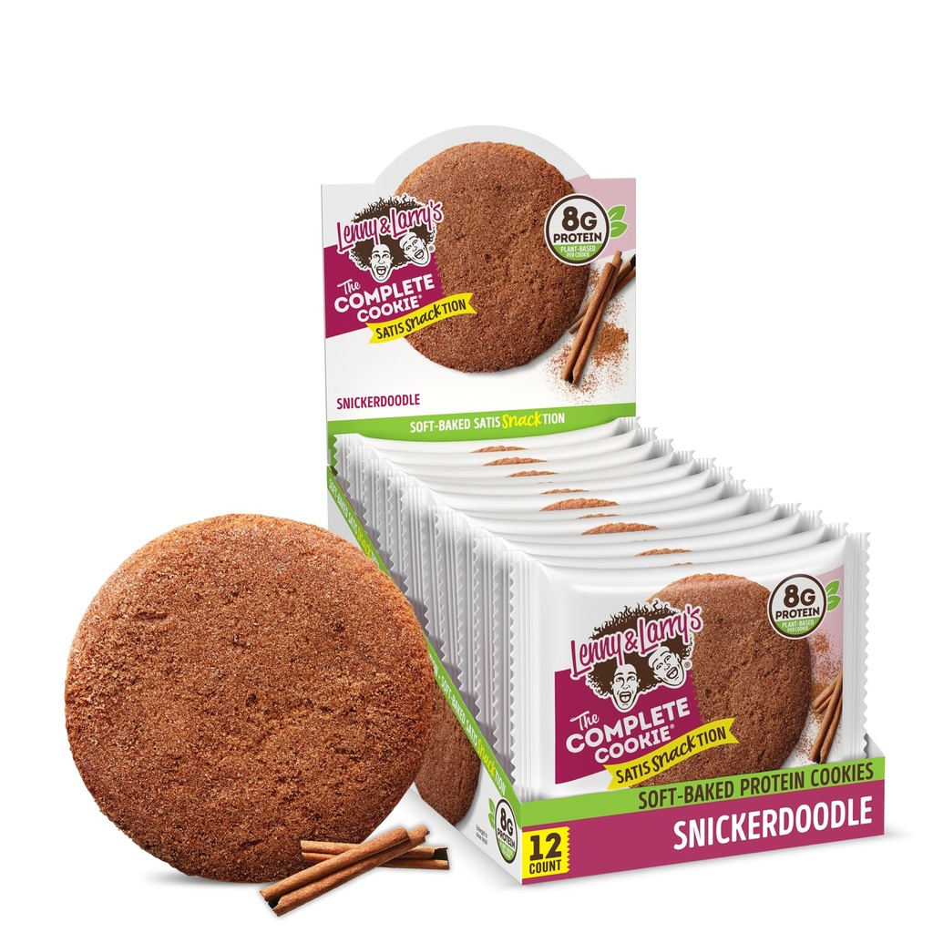 Lenny & Larry's The Complete Cookie, Snickerdoodle, Baked doux, 8g Protéines végétales, Vegan, Non-OGM, 2 Ounce Cookie (paquet de 12)