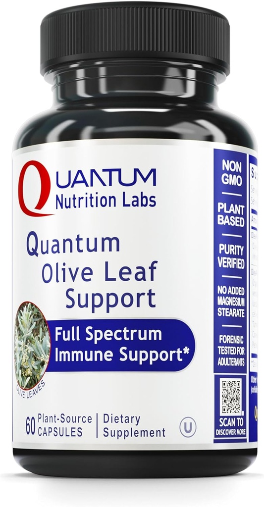 QNL Quantum Olive Leaf Support - Bio Olive Extract Capsules - Herzgesundheitsergänzung für Herren & Frauen - Tägliche Immununterstützung für Erwachsene - 60 Pflanzen-Source-Kapseln