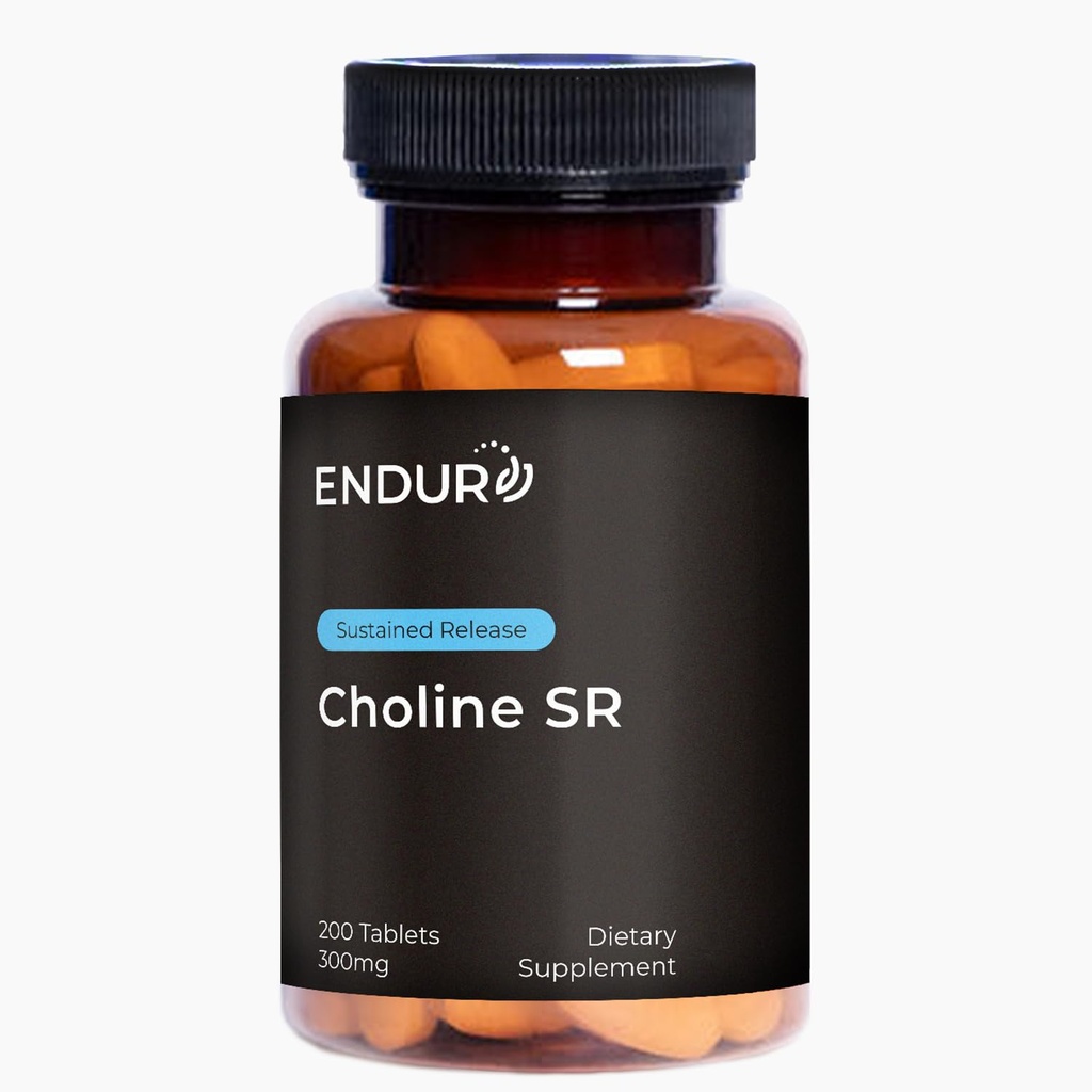 Endur Choline L(+) Bitartrate, Brain & Liver Support Supplement zur Unterstützung Ihres Mind Sharp, Essential For Fetal Development, 300mg (200 Tabletten)