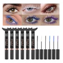 DNM Bunte Mascara für Wimpern,Mermaid Bunte Mascara wasserdicht,6Pcs/Set,schwarz,Weiß,blau,Purple,BrownCharming Lang anhaltende Cruelty Free & Vegan Voluminous Maskara für Frauen Augen Make-up