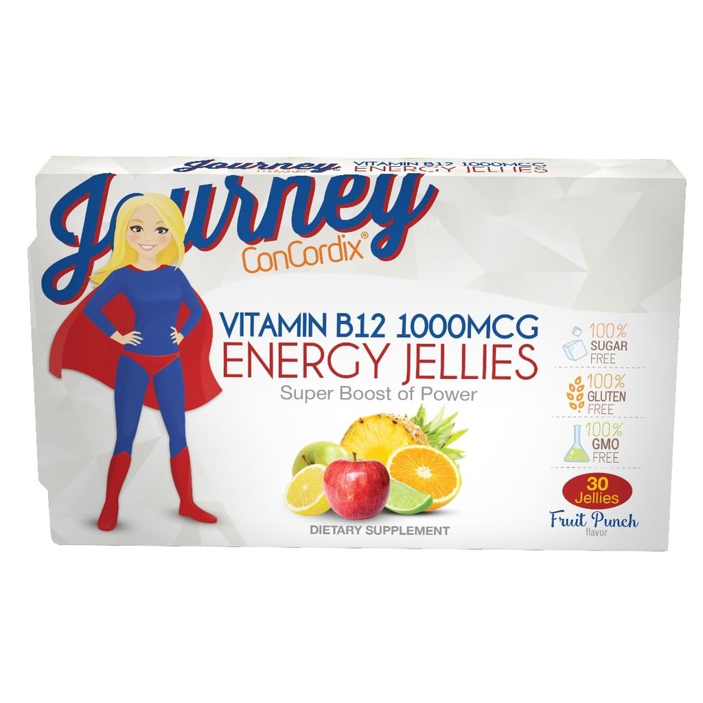Bariatric Eating Journey 1000 mcg Vitamin B12 Sugar-Free Energy Jellies Fruit Punch (30 Count)