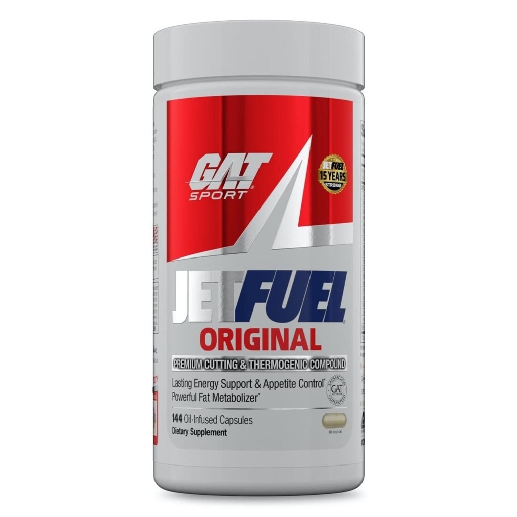 GAT SPORT JetFuel Original - Supplément de perte de poids, Energy Booster, Fat Burner, Suppresseur d'appétit (144 capsules)