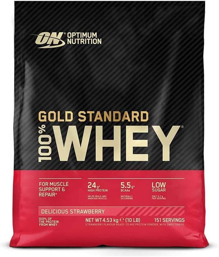 Optimum Nutrition Gold Standard 100% Whey Protein Powder, Vanille Ice Cream, 10 Pound (Verpackung Mai Vary)