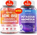 NEVISS 1Pack Vitamin ADK mit B12 + 1Pack Kalium Magnesium Gummi