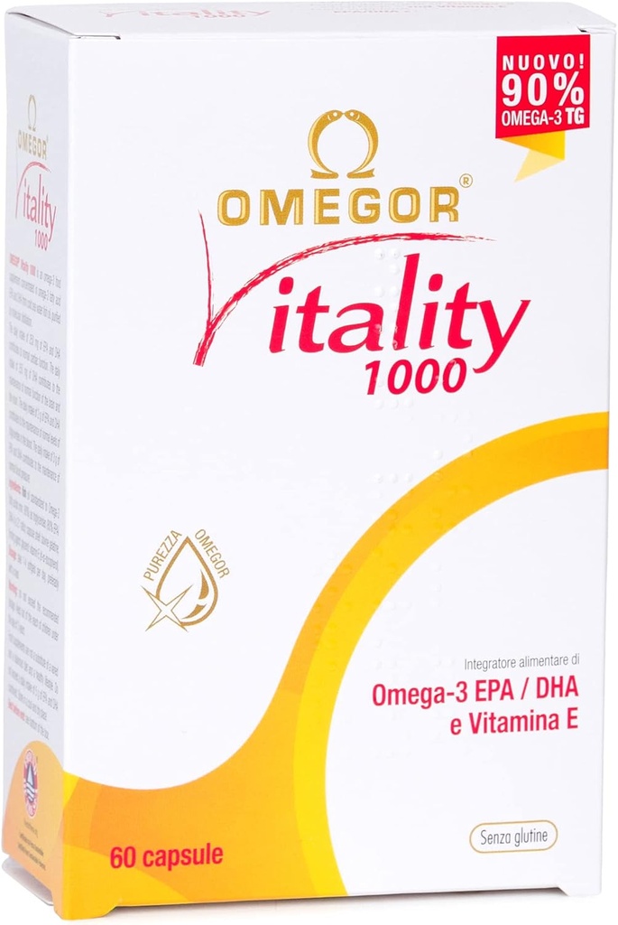 OMEGOR Omega 3 Fish Oil Supplement IFOS zertifizierte Vitalität 1000 mit 800mg EPA und DHA pro Kapsel - Kein Fisch Nachgeschmack, Non-GMO (60 Softgels)