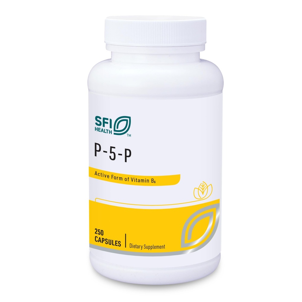 Klaire Labs SFI Health P-5-P - 30 Milligramme von Bioactive Vitamin B6 Pyridoxal-5-Phosphate für Metabolic & Liver Support, Allergiker (250 Kapseln)