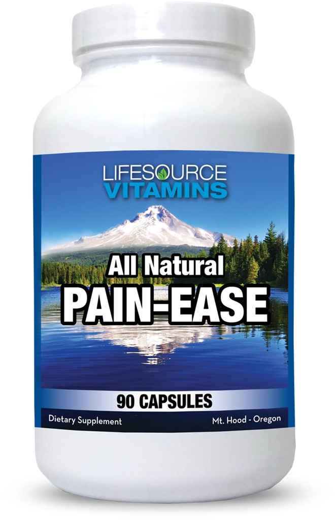 LifeSource Vitamines All Natural Pain Ease – 20 Herbes et enzymes synergiques qui soutiennent naturellement et en toute sécurité : Mal de tête et de migraines - genou – épaules – articulations – douleur des jambes – tension